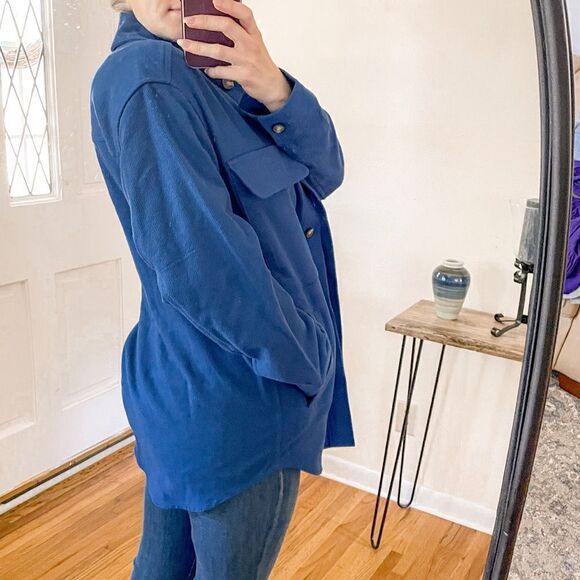 Everlane The Oversized Shirt Jacket Deep Blue M - Picture 3 of 9